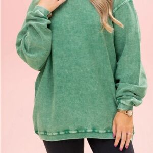 NWT Washed Ribbed Oversized Pullover